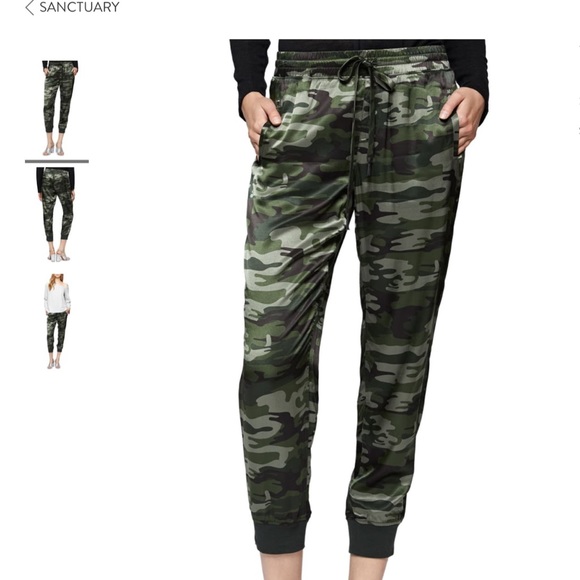Sanctuary Pants - Sanctuary Stargazer Satin Camo Joggers NWT Size S